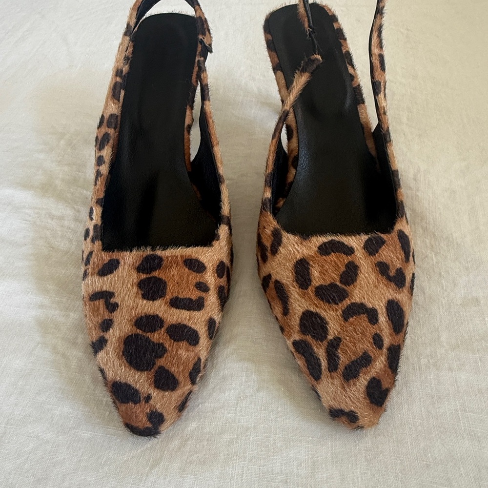 Leopard Print Slingback Women's Shoes
